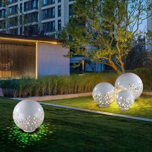 Luces de jardín impermeables para exteriores, lámpara de jardín LED con esfera hueca para patio, iluminación de paisaje. - Product Image 1