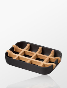 Conjunto de jabonera ecológica y Bolsa, soporte de madera de bambú con forma cuadrada para bañera, plato para cocina, baño y ducha - Product Image 6