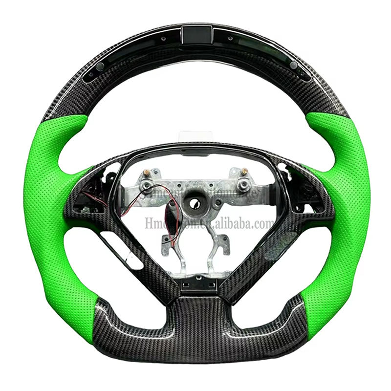 คาร์บอนไฟเบอร์ + หนังสีเขียว + เย็บสีเขียว + LED