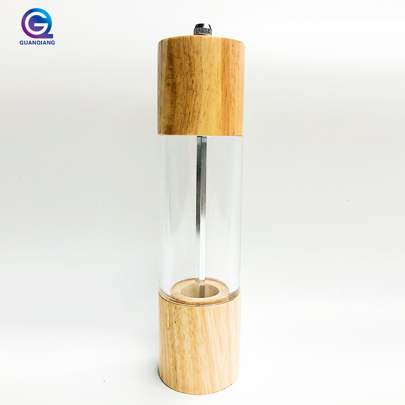 Ручная Регулируемая кухонная мельница по лучшей цене, пластиковая деревянная мельница для соли, специй, черного перца