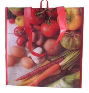 กระเป๋าช็อปปิ้งลายผักใยสังเคราะห์ขนาดกลางเป็นมิตรกับสิ่งแวดล้อมใช้ซ้ำได้โลโก้ตามสั่ง - Product Image 3