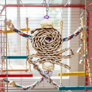 Eco-Friendly Wooden Corn Husk Skewers Novelty Bird <strong>Toy</strong> with Bite Swing Straw Weaving Design for <strong>Parrots</strong> Daily Use - Product Image 5