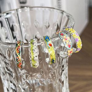 Chinese-style Enamel Auspicious Cloud Open <b>Ring</b> Ethnic-style Embossed Flower <b>Ring</b> Luxury Adjustable Openwork Trendy <b>Ring</b> - Product Image 6