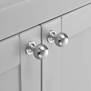 cabinet door handle Brass wardrobe handle pure <b>copper</b> modern simple ancient style round ball single-hole - Product Image 5