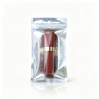 Sacs refermables en argent avec trou de suspension et fenêtre transparente pour l'emballage de bijoux, cosmétiques et échantillons, film flexible résistant aux déchirures