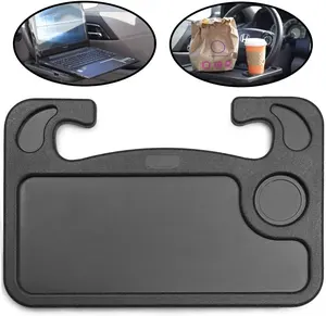 Escritorio portátil universal para volante de coche, bandeja de comida para coche, se puede utilizar como Escritorio de ordenador, mesa de comedor, portavasos