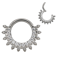 GZN Segment Anneaux à charnière ASTM F136 Titanium CZ Hoop Nose Ring Jewelry Clicker Rings Earring Body Piercing Jewelry