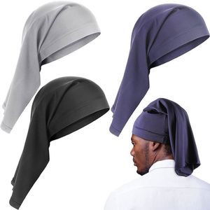 Bonnet de nuit unisexe en polyester extensible, long, style turban, pour sous-hijab, cadeau - Product Image 1