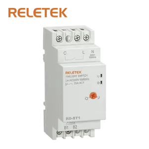 RELETEK RD-ST1暮光开关AC220V 2模块Din导轨安装，灵敏度从2到100勒克斯，带发光二极管指示