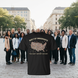 Camiseta política construida por inmigrantes: No se puede deportar la historia - Product Image 3