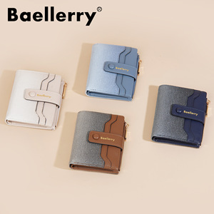 กระเป๋าสตางค์ใบเล็กสำหรับผู้หญิง Baellerry สีขาวนวล พร้อมตัวล็อคแบบกดและช่องใส่บัตรแบบซิป ใช้ได้ทุกวัน - Product Image 4