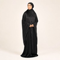 Ensemble de prière en satin Mukena pour femmes, vêtements islamiques modestes