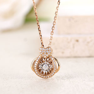 Pendentif en or massif 18 carats avec diamant naturel certifié GIA de haute qualité Design vintage en forme de coeur Pendentifs fins quotidiens pour femmes Charms - Product Image 3