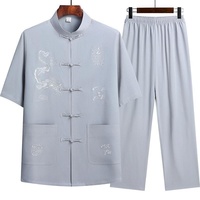 Herrenjacke im chinesischen Retro-Stil mit Stehkragen aus Wildleder, Tangzhuang-Anzug für Frühling und Herbst, Pan-Knopfverschluss, flache HanFu Cheongsam-Jacke