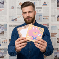Bloc-notes laser de type carré personnalisé avec adhésif avec dessin animé ou image de conception
