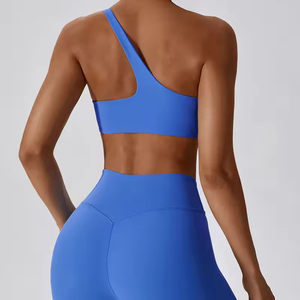Sujetador de entrenamiento de un hombro personalizado de fábrica para mujer Sujetador de yoga deportivo para gimnasio Fitness - Product Image 3