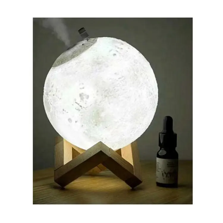 Lampe de lune à double Led, brumisateur ultrasonique, pour voiture, humidificateur Usb, diffuseur d'aromathérapie, huile essentielle