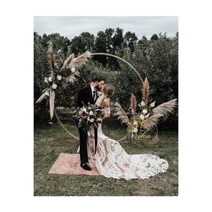 Full Set Arch Metal Wedding Backdrop Stand Round Circle Wedding Backdrops For Sale With Water Injection Bag