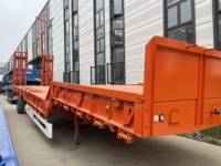 Semi-remorque surbaissée Huiteng à 3 essieux, 60T, avec rampe hydraulique, pour le transport de machines de construction et d'excavatrices