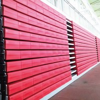 Bancs rétractables électriques motorisés, sièges télescopiques pour tribunes, sièges en HDPE PP, structure en acier robuste, salle de sport, école, auditorium