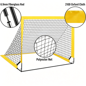 Mini But de <span class=keywords><strong>Football</strong></span> Portable avec Filet et 2 Tiges en Fibre de Verre de 60 cm – Kit d'Entraînement - Product Image 3