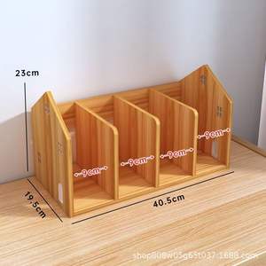 Étagère à livres simple en bois pour enfants, organisateur de rangement de bureau, 40,5 cm x 19,5 cm x 23 cm, couleur bois naturel, type sur pied - Product Image 1