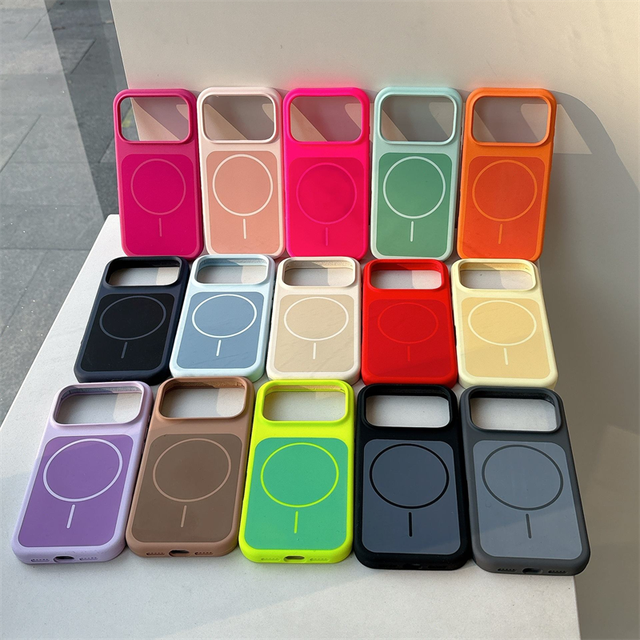 Wholesale Colorful Liquid Silicone Magnetic Wireless Charging Mobile Phone case for iPhone 18 17 Air 16 15 14 13 Pro Max Plus