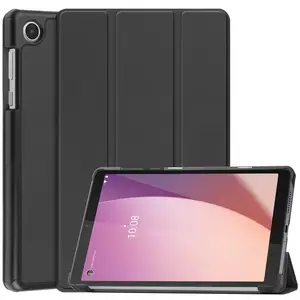 Antichoc trois pliant Smart Flip en cuir PU support de sommeil étui pour tablette pour Lenovo Tab M8 4th Gen TB-300FU