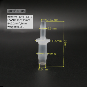 Acoplamiento de lengüeta de manguera de Ajuste Recto reductor de 2 vías de plástico conector de tubo de 5,5 Mm de giro de <span class=keywords><strong>9Mm</strong></span> - Product Image 6