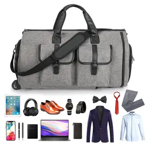 Individuelle großhandel rollende bagagetasche mit rädern reisetasche business anzug tasche herren seesack mit schuhfach