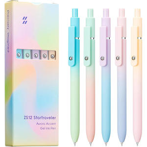 5 buah seri kelas atas 0.5mm tinta hitam titik halus pena Gel menulis halus pena plastik untuk kantor lucu atau sekolah untuk jurnal - Product Image 5