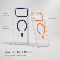 Coque de téléphone iPhone 17 Pro Max transparente en TPU et PC 2-en-1 avec chargement magnétique sans fil, fine, transparente, antichoc – Vente en gros
