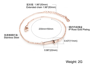 Bracelet de <span class=keywords><strong>cheville</strong></span> <span class=keywords><strong>pour</strong></span> femmes, <span class=keywords><strong>chaîne</strong></span> double face, <span class=keywords><strong>en</strong></span> acier inoxydable, doré ou Rose, offre spéciale - Product Image 2
