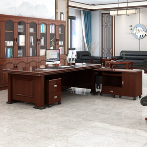 Juego de Muebles de Oficina de Lujo en Forma de L, Escritorio Clásico para Computadora, Escritorio Ejecutivo en Venta - Product Image 4
