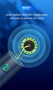 Microphone à condensateur professionnel haut de gamme <span class=keywords><strong>TF11</strong></span> à large diaphragme, 48V, métal, XLR, câblé, pour enregistrement, chant, équipement sonore live - Product Image 3