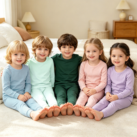 Piyama Anak Custom Bahan Bambu, Baju Tidur Anak Laki-laki Perempuan 2 Potong, Set Pakaian Anak, Produsen Pakaian Ramah Lingkungan, Grosir