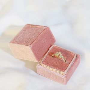 Wholesale Factory Premium Blue Velvet Modern Envelope Closure Ring <b>Box</b> Custom Logo Luxurious Square Jewelry <b>Box</b> Engagement - Product Image 2