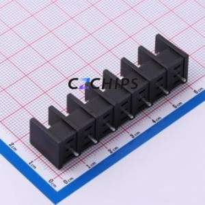 MX35C-8.25-07P-BK01-Cu-S-A Barrier <b>Terminal</b> <b>Block</b> Through hole,P=8.25mm <b>Connector</b> Two Sides 8.25mm 1x7P Straight Pin - Product Image 2
