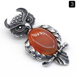 Kalung Liontin Batu Permata Kristal Putih Penyembuh DIY, Kalung Burung Hantu dari Paduan Perak untuk Ornamen Kristal - Product Image 4