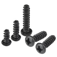 Screws Mini Phillips kepala panci ekor datar sekrup silang bulat kepala ujung datar baut kecil berlapis seng/hitam