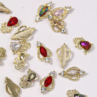 Breloques 3D pour ongles en alliage, motif crapaud doré, style baroque gothique, incrustées de strass colorés, accessoires de nail art