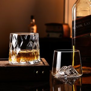 YAFUカスタム彫刻ヘビーベースラウンドクリスタルウイスキーメガネタンブラー古いファッションロックガラス - Product Image 5