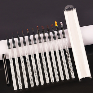 Lot de 12 pinceaux de nail art style japonais, en nylon, pour dessin de rayures, marque privée, outils de manucure professionnels - Product Image 1