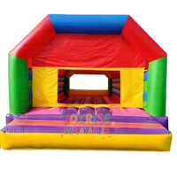 Château gonflable commercial en PVC rose arc-en-ciel 13x13 pieds, structure de saut colorée