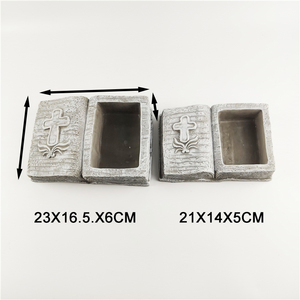 Pot de fleurs <span class=keywords><strong>en</strong></span> béton fait main de haute qualité <span class=keywords><strong>pour</strong></span> <span class=keywords><strong>jardin</strong></span> et cimetière, avec motifs <span class=keywords><strong>en</strong></span> croix <span class=keywords><strong>pour</strong></span> plantes et fleurs - Product Image 6