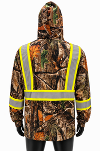 Haut de sécurité respirant haute visibilité à manches longues avec protection UV pour la construction, avec logo - Product Image 4