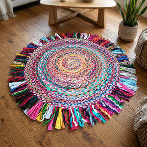 New Best Selling Marden Natural Jute Floor Mat Round Custom Size Handmade Braided <b>Rug</b> Customized Color for Home Office Hotel Use - Product Image 2