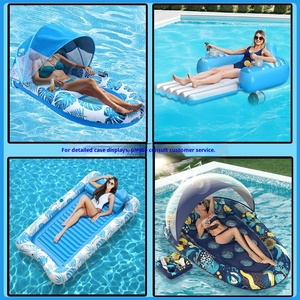 Lit flottant double gonflable en PVC pour adultes <span class=keywords><strong>avec</strong></span> porte-gobelet, transat de <span class=keywords><strong>piscine</strong></span> extérieur, modèle PSSHC Chine - Product Image 1
