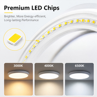 Ventes chaudes - Éclairage commercial intérieur en aluminium IP44 - Panneau LED rond carré à montage en surface pour plafond - 6W-24W - Pour couloir domestique