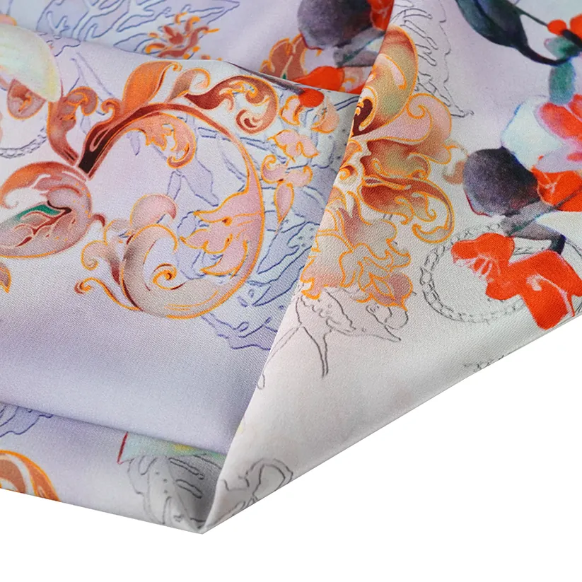 Most fashionable Italian design vast designs selection Silk print fabric for scarfs woman kids